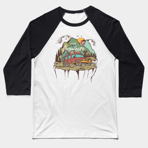 Traveling Adventures Baseball T-Shirt by evergreen_brand